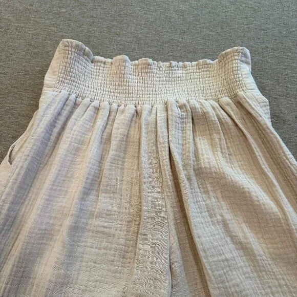 Charlie Paige Wide-Leg  Cotton Pants - Cream - Picture 4 of 10